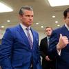 U.S. Secretary of War Pete Hegseth (L) and U.S. Secretary of State Marco Rubio speak to the media following a closed door briefing with senators on the U.S. the capture of Venezuela’s Nicolas Maduro a