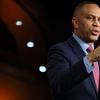 House Minority Leader Hakeem Jeffries (D-NY) speaks during a press conference at the US Capitol on February 09, 2026 in Washington, DC. 