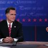 U.S. President Barack Obama (R) debates with Republican presidential candidate Mitt Romney at Lynn University on October 22, 2012 in Boca Raton, Florida.