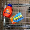 Tide and Bounce in a shopping cart