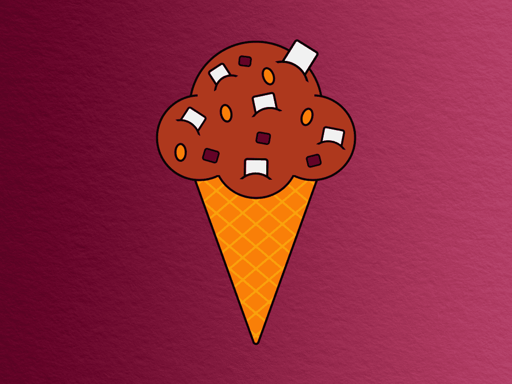 rocky road ice cream cone