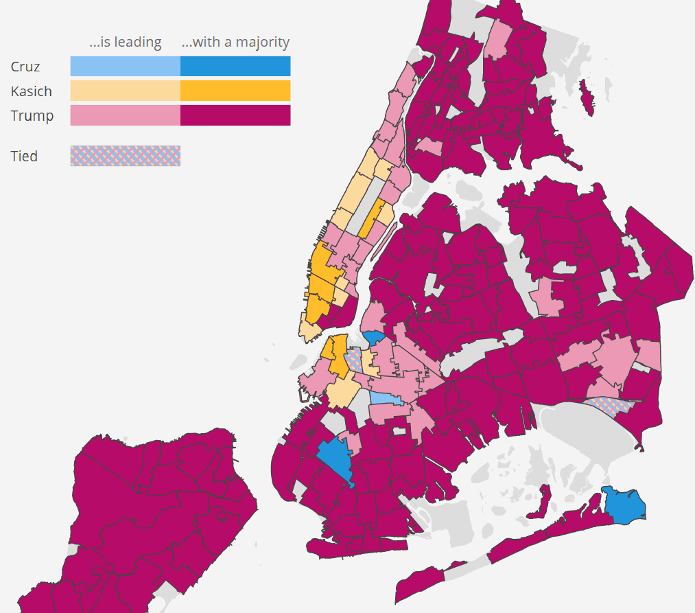 MAP The New York Primary by NYC Neighborhood WNYC New York Public