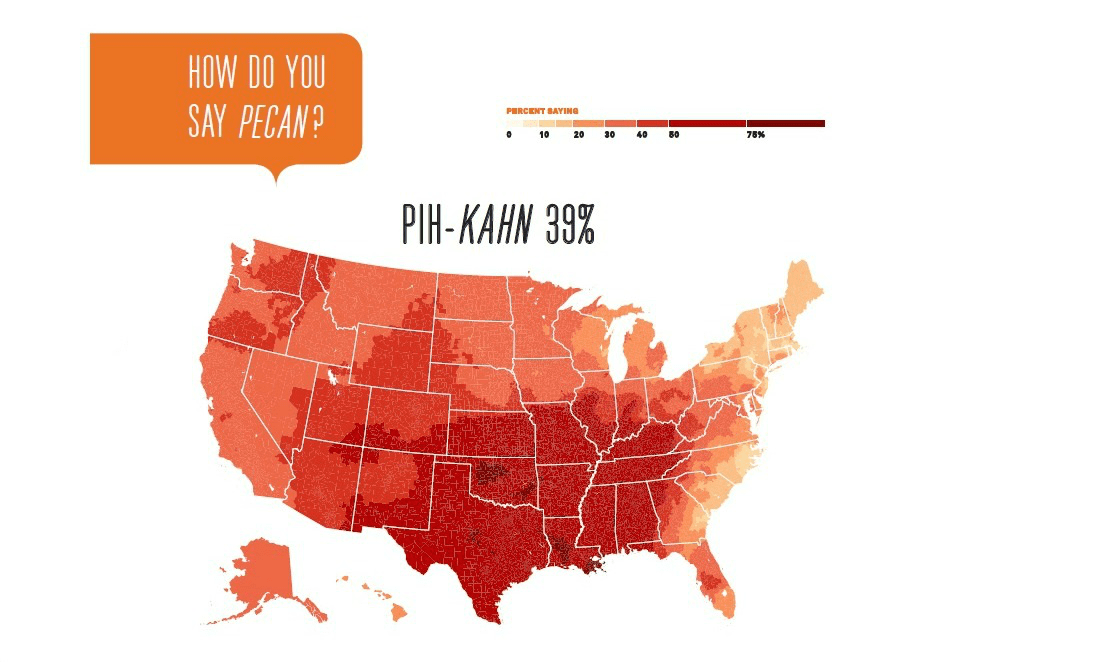 Y All Youse Or Yinz Studio 360 WNYC   Pecan Map 