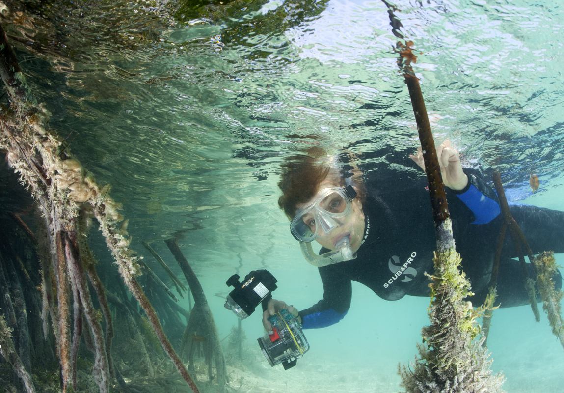 Female Marine biologist.