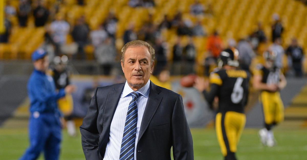 Al Michaels beautifully sneaks in an over/under reference during