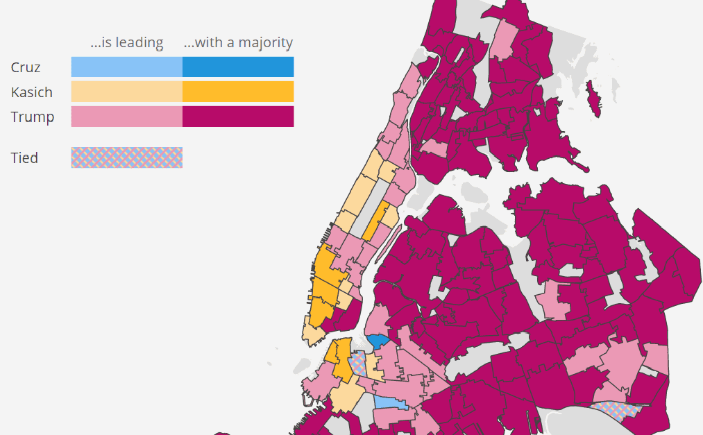 MAP The New York Primary by NYC Neighborhood WNYC