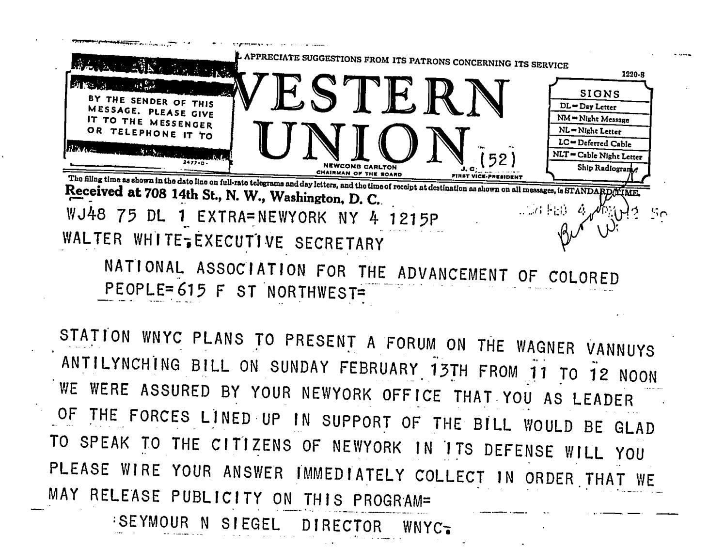 When Anti Lynching Legislation Was Discussed On Wnyc In 1938 Nypr Archives Preservation Wnyc