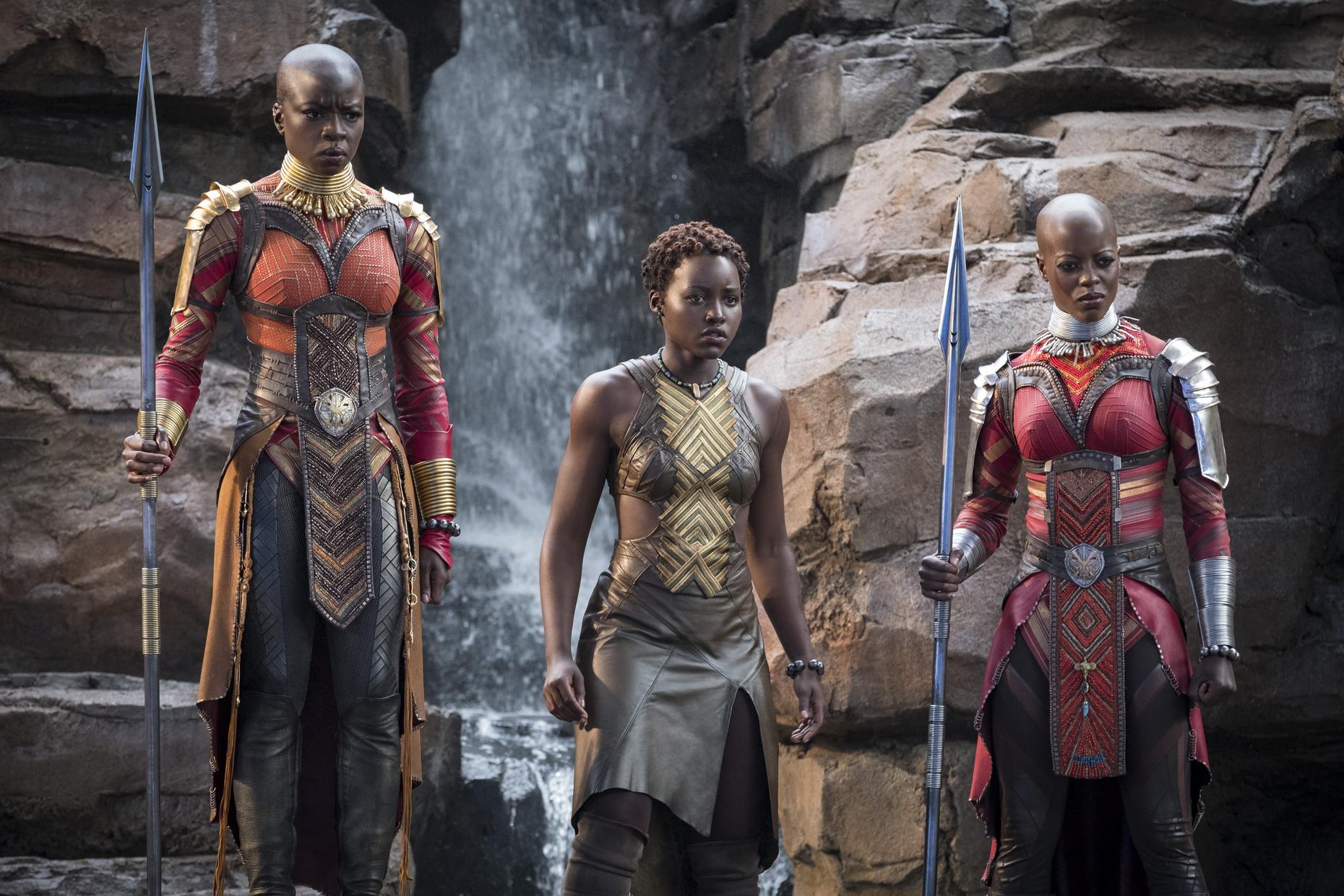 Three armor clad women from Wakanda