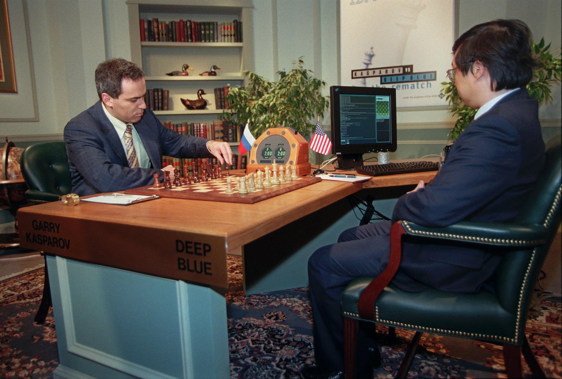 Garry Kasparov in action during match vs the IBM supercomputer