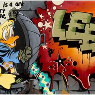'Howard the Duck' by Lee Quiñones, painted in 1988 as a recreation of Quiñones' mural at Corlears Junior High School on the Lower East Side.  The Manhattan mural has since been destroyed.