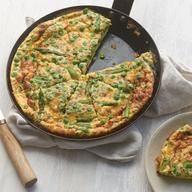 Frittata with Asparagus, Fresh Peas, Tarragon, and Chives from The Simple Art of Vegetarian Cooking