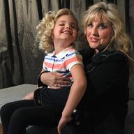 Eden Wood, six-year-old child pageant superstar from the United States, is photographed with her mother, Mickie Wood, in Melbourne.