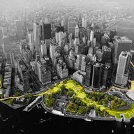 The BIG Bjarke Ingels Group is proposing floodgates that provide green space