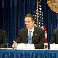 From left: Dr. Howard Zucker, Gov. Andrew Cuomo, Mayor Bill de Blasio discussing how NY will implement quarantines for possible ebola cases