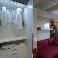 The closet inside a 325-square-foot studio apartment during an exhibit displaying a transformable 'micro-unit' at the Museum of the City of New York January 23, 2013.