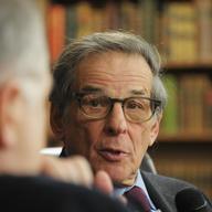 Writers Frank Rich (L) and Robert Caro address the audience during In Discussion: Robert Caro And Frank Rich at Strand Bookstore on March 29, 2013 in New York City.