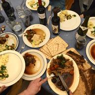 A table spread for a story on a Passover seder meal on Feb. 26, 2013 at a home in Jamaica Plain.