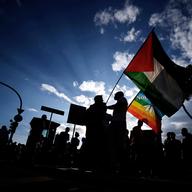 Palestinian and peace flag