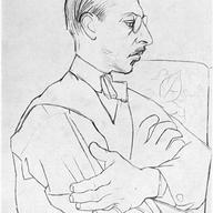 Igor Stravinsky as drawn by Pablo Picasso, 1920