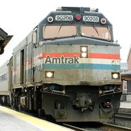 Amtrak's Hiawatha train from Milwaukee, Wisconsin to Chicago arrives at the Amtrak station February 8, 2005 in Glenview, Illinois.