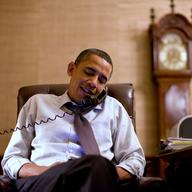 In this image released by the White House, President Barack Obama makes an election night phone call to Rep. John Boehner, R-Ohio, from the Treaty Room. November 2, 2010.