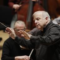 Detroit Symphony Orchestra Musical Director Leonard Slatkin leads the orchestra during a rehearsal in Detroit, Thursday, April 7, 2011. 