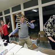 In this March 21, 2013 photograph, Rabbi Marshal Klaven, director of rabbinic services for the Goldring-Woldenberg Institute for Jewish Life in Jackson, leads members of St. Philip's Episcopal Church.