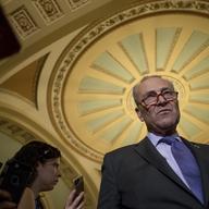 Senate Minority Leader Sen. Chuck Schumer of N.Y. pauses during a news conference on Capitol Hill in Washington, Tuesday, July 18, 2017. 