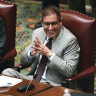 Senate Independent Democratic Conference Leader Jeffrey Klein, D-Bronx, listens as members debate bills in the Senate Chamber at the state Capitol Friday, March 30, 2018, in Albany, N.Y. 