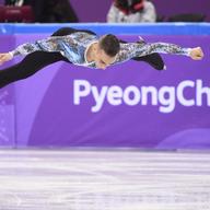 Adam Rippon of the United States performs his routine during the men's free program in the team figure skating event at the Pyeonchang Winter Olympics Monday, February 12, 2018 in Gangneung, S. Korea.