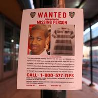Poster for the missing autistic child Avonte Oquendo, 14, outside of his school in Long Island City, Queens.