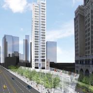 Rederings for BAM South will be located at Lafayette Street and Flatbush Ave. where currently there is a BAM parking lot.
