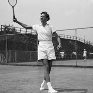 Althea Gibson at the West Side Tennis Club, Forest Hills, NY, ca 1950. 