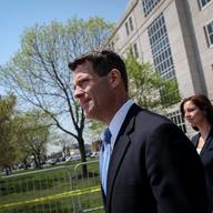Former Deputy Executive Director at the Port Authority of New York and New Jersey Bill Baroni speaking outside Newark Federal Court following his arraignment.