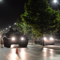 Turkish army tanks move in the main streets in the early morning hours of July 16, 2016 in Ankara, Turkey.