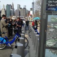 A bike share dock, in Dumbo