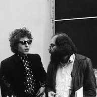 Bob Dylan and Allen Ginsberg at the Chelsea Hotel.