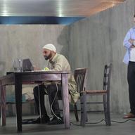 Usman Ally  and Justin Kirk in NYTW's THE INVISIBLE HAND