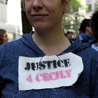 Supporters of Occupy Wall Street protestor Cecilly McMillan outside of Manhattan Criminal Court, following her sentencing on May 19, 2014.