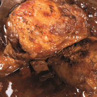 Braised Chicken Thighs, Coq au Vin Style