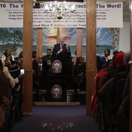 Former President Bill Clinton at Antioch Baptist Church in Harlem on Sunday, April 10, 2016.