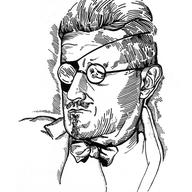 1922 drawing of Joyce by Djuna Barnes