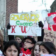 Parents, students, and teachers rally outside of PS 10 in Park Slope during a day of city-wide protest to Governor Andrew Cuomo's education policies.