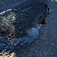 A freshly filled pothole in Canarsie, Brooklyn.