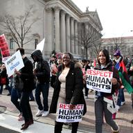 Francis and Delta Hardy from Staten Island, marching in Washington D.C. at the Day of Justice protests.