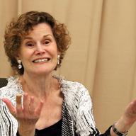 Judy Blume In Conversation With WLRN's Alicia Zuckerman at Temple Judea on June 15, 2015 in Miami, Florida. 