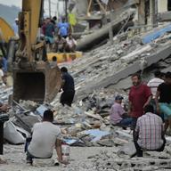One of Ecuador's worst-hit towns, Pedernales, a day after a 7.8-magnitude quake hit the country, on April 17, 2016. Rescuers in Ecuador raced to dig out victims trapped under the rubble.