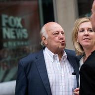 Former Fox News chairman Roger Ailes in front of the News Corp building in New York City. 