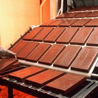 A chocolate assembly line