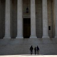 Visitors outside the U.S. Supreme Court on February 14, 2016.